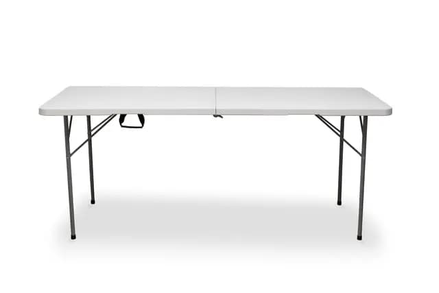 KG KITGARDEN Mesa Plegable Portátil Apertura Automática, 180 x 70 x 74 cm, Blanco
