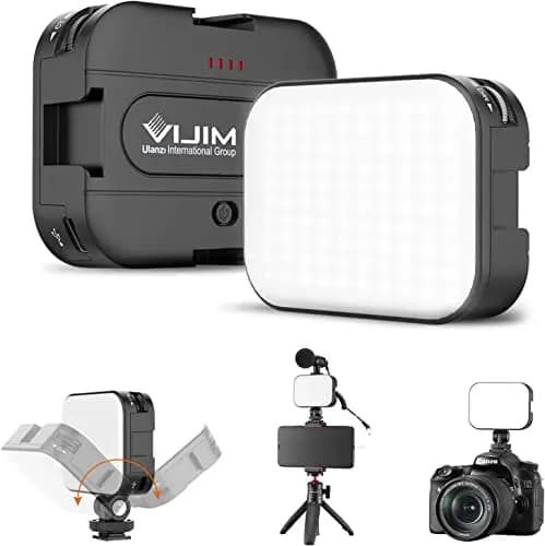 ULANZI VL100C Mini Luz de vídeo de la cámara LED USB con batería de 2000mAh, Regulable 2500-6500K con Montaje de Zapata fría, CRI95+ para Vlogging, TikTok, Fotografía Retrato