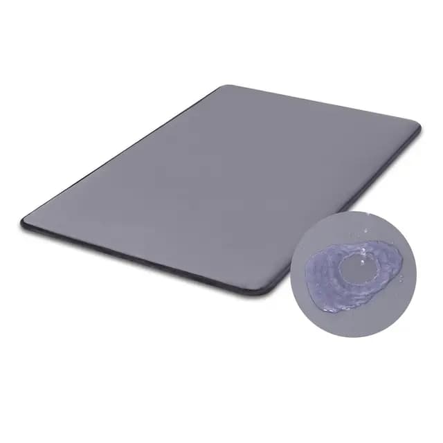 Cama Perro Verano Grande Impermeable-105x70cm,Alfombra para Perros en Cuero Artificial,Colchón Lavable & Fácil de Limpiar,Exterior Portátil & Compacto Tapete Perro,Interior & Viaje,Gris