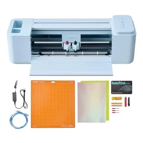 VEVOR Plotter de Corte de Vinilo de 305 mm con Kit de Herramientas, Control por Botones, Máquina Cortadora Multifuncional Compatible con Mac Windows iOS Android para Vinilo Papel Tarjetas Bricolaje