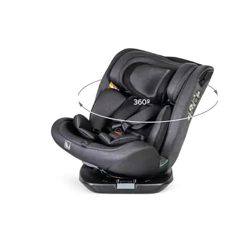 MS BabyWorld – CORFÚ – Silla de coche I-Size Grupo 0/1/2/3 | 40-150 cm | Isofix y Top Tether | Nacimiento a 12 años (0-36 kg) | A contramarcha hasta 18 kg | Giratoria 360º Universal
