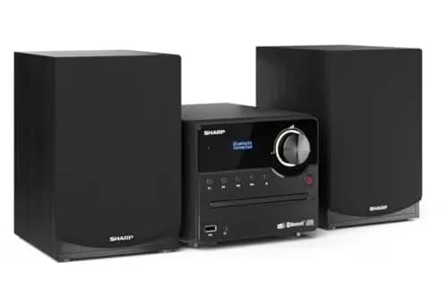 Sharp XL-B517D(BK) Microcadena Sound System Estereo con Radio Dab+, FM, Bluetooth, CD-MP3, reproducción USB, Altavoces de Madera y 45W Color Negro