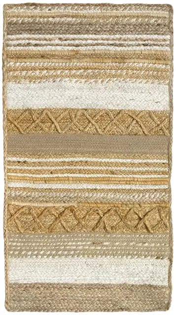 HAMID - Alfombra de Yute Sofía, 100% Fibra de Yute Natural, Alfombra Suave, Tejida a Mano, Alfombra de Salón, Comedor, Dormitorio, Pasillos, Entrada, (110x60cm)
