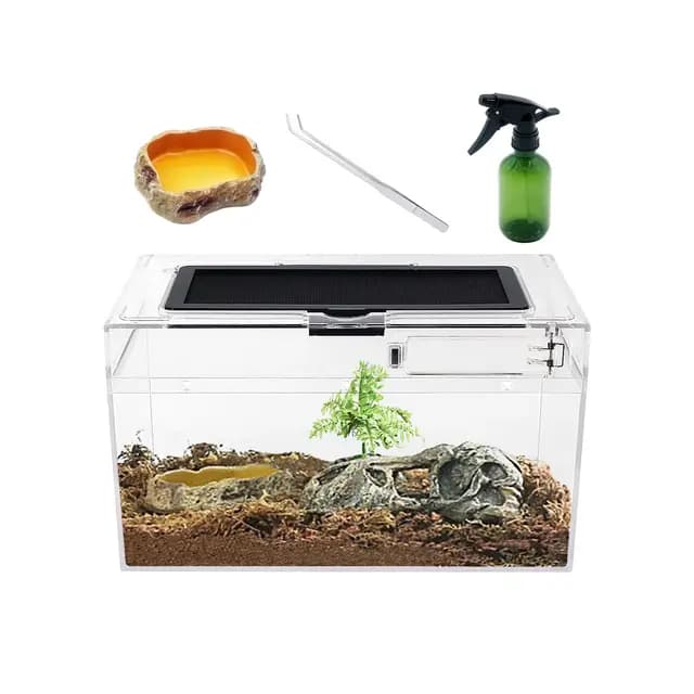 Reptile Growth PC Terrario combinación, 12" x 7"x 6" PC terrario Reptiles, PC terrarios para Reptiles para Leopardo Gecko dragón Barbudo Lagarto Caracol Palo Insecto tarántula Gecko Serpiente