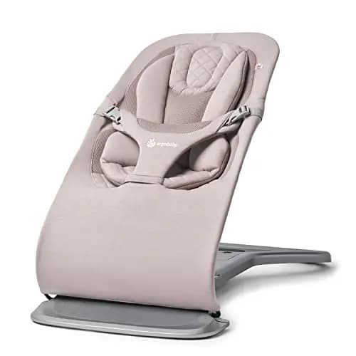 Hamaca Evolve 3 en 1 de Ergobaby para bebés y primera infancia (de 2,5 a 13,2 kg) - Hamaca multiposición para bebés con altura ajustable, arnés de seguridad y reductor para recién nacidos, Blush Pink