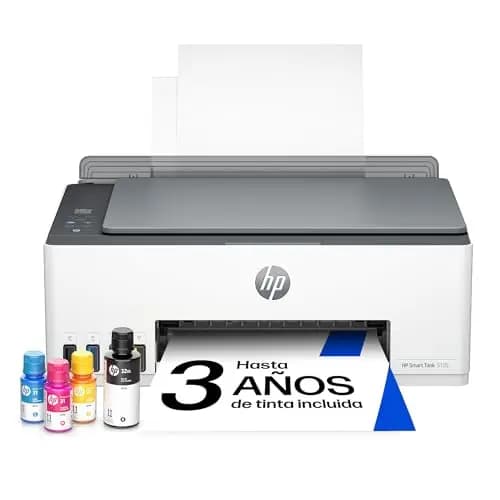HP Smart Tank 5105 - Impresora multifunción 3 en 1 (Wi-Fi, impresión móvil) - 3 años de Tinta incluida, depósito de Tinta Grande, Gran Alcance, impresión