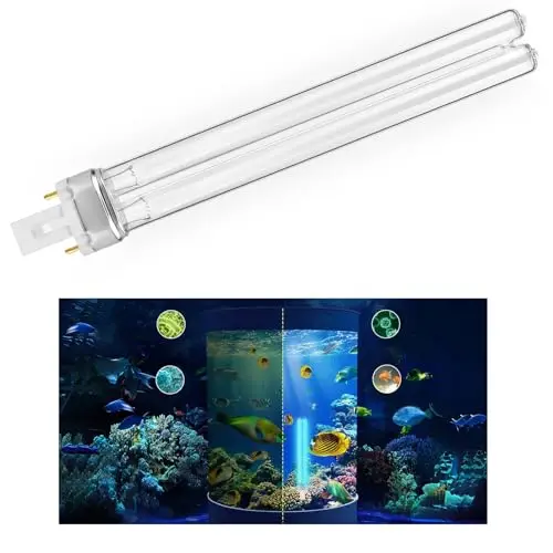 Bombillas de filtro para estanque de 11W, bombillas ultravioleta UVC para filtros y clarificadores, bombilla/tubo UV de repuesto PLS G23 de 2 pines, Para estanques de peces, peceras, acuarios, 2 pezzi