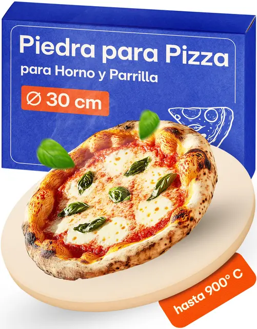 Piedra para Pizza Horno Redondo 30cm - Refractaria para Parrilla de Gas y Barbacoa - Cordierita para una Masa Crujiente