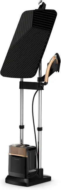 Rowenta IXEO Power, Plancha de vapor 2170W, 5.8 bares presión vapor, Depósito 1.1 L, Elimina arrugas, olores y desinfecta, Accesorio prendas delicadas y gruesas, Tabla vertical, Negro, QR2020