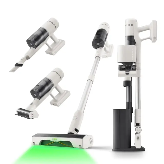 roborock H60 Hub Aspiradora Sin Cable con Base de Vaciado Automático, Batería Extraíble de hasta 60 min, 115 AW para Pelo de Mascotas, Cepillo Antienredos Multisuperficie, Luz LED Verde