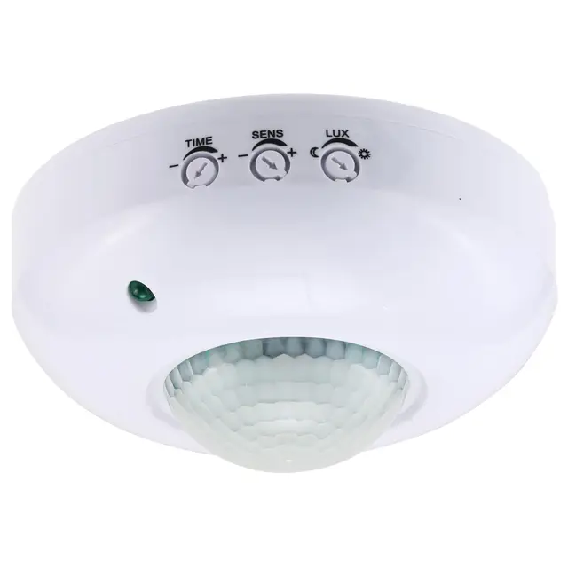 Greluma 1PC Sensor de ocupación de Montaje en Techo,Interruptor de Sensor de Movimiento PIR de 220-240V,Interruptor de luz Detector de Movimiento de Alta sensibilidad,Rango de detección de 6 m a 360°