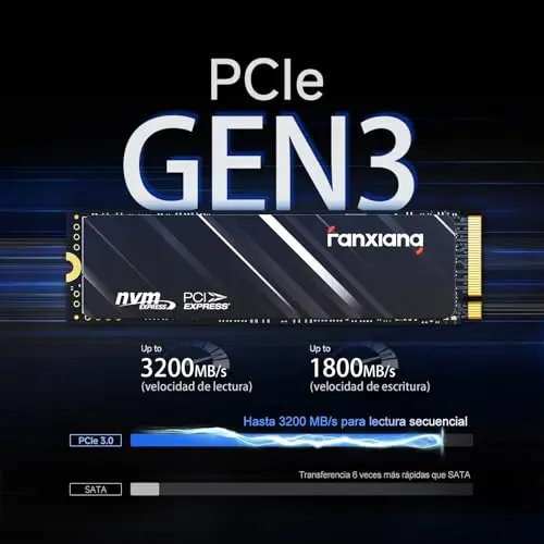 fanxiang M.2 SSD 4TB,Game Drive con disipador térmico,hasta 3200MB/S, NVMe SSD PCIe Gen3 x4 2280, SSD Interno, caché SLC 3D NAND,Discos Duros -S501Q