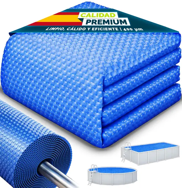 tillvex® Lona Solar para Piscina de 400 µm, Rectangular, 700 x 400 cm, lámina Solar térmica, se Puede Cortar, Cubierta Solar, Cubierta Solar para Piscina para Calentar el Agua