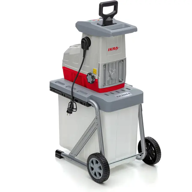 IKRA trituradora eléctrica ILH 3200 A: silenciosa, robusta, bajo mantenimiento, potente 3200 W, grosor de ramas hasta 44 mm