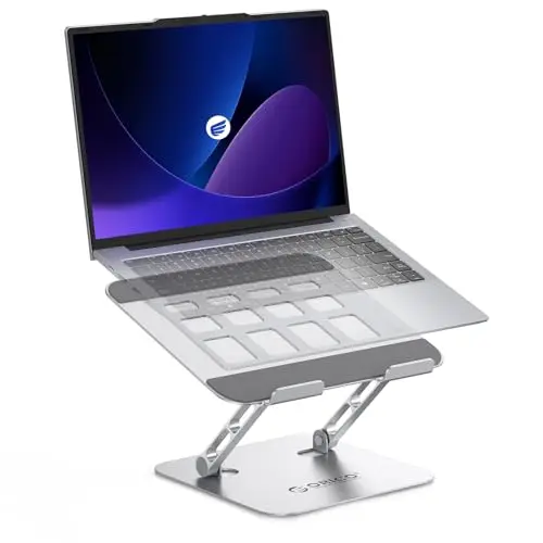 ORICO Soporte Portátil Ajustable Plegable, Laptop Stand de Aluminio Ergonómico y Ventilado, Elevador Portatil Escritorio Compatible con MacBook Air, Pro y Portátiles de 10-17" – ST11, Plata