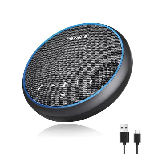 Altavoz para conferencias con micrófono Altavoz USB Bluetooth para PC, con cancelación de Ruido, grabación de Voz en 360° 43 Horas en Espera, Compatible con Zoom Teams Skype