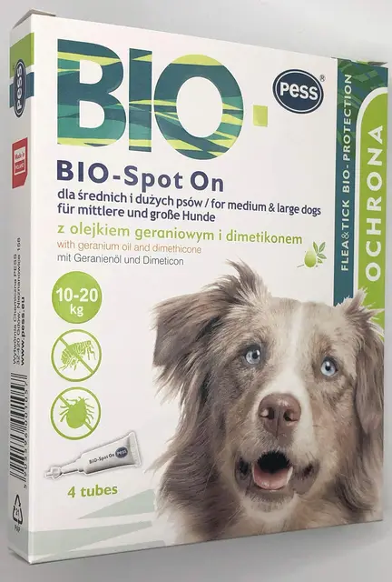 Bio-Spot On 4 pipetas I Remedio natural contra garrapatas y pulgas I protección contra garrapatas para perros medianos y grandes basados en biológicos
