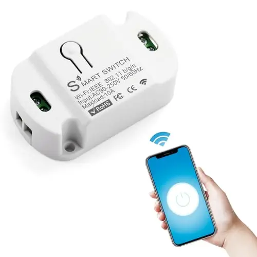 Interruptor Wifi, Interruptor Inteligente WiFi, Interruptor Inteligente Alexa de Luz, Interruptores Inteligentes Compatible con Alexa y Google Home, Control por App Tuya/Smart Life