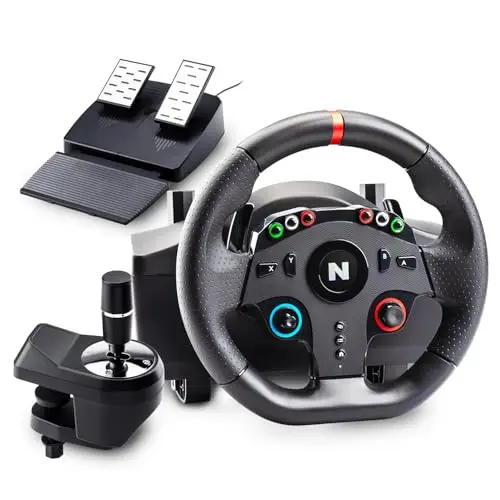 NITHO Drive Pro ONE Volante de Carreras con Pedales y Cambio Separado, Volante de 270° Compatible con PC, PS4, Switch, Xbox One y Xbox Series X|S, Zero Dead Zone Simulador de Conducción con Vibración