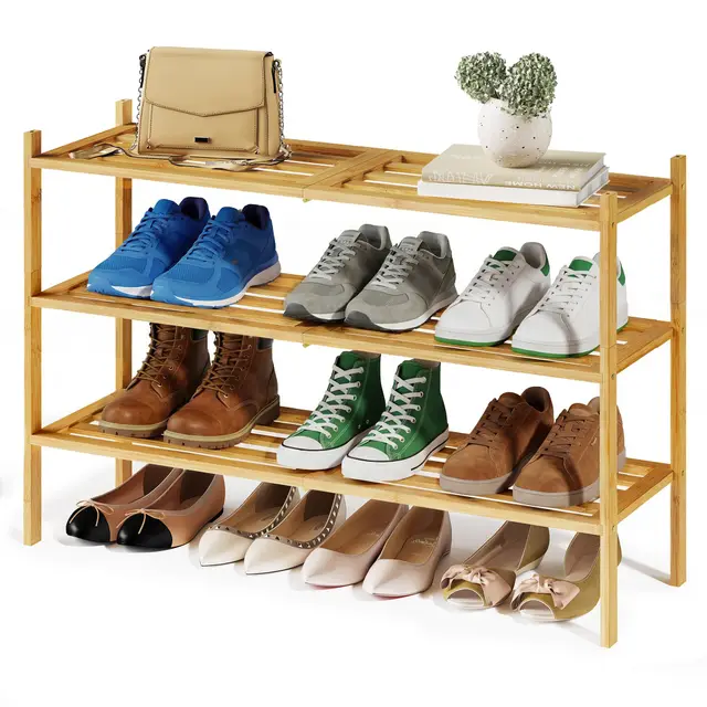 songmics zapatero bambú 3 niveles
