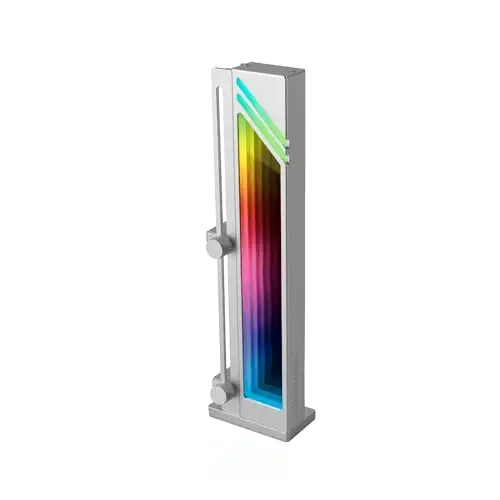 Mars Gaming MCA-GCB, Soporte para Tarjeta Gráfica, Iluminación ARGB Infinity Mirror, Soporte GPU con Sincronización ARGB, Base Magnética Antideslizante, Compatibilidad Universal, Gris Plateado