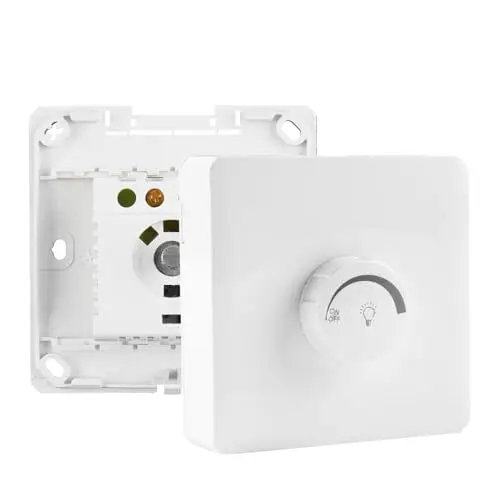 Regulador de intensidad para lámpara LED, interruptor de luz regulable 86 * 86mm 110-250V 10-16A 1-400W, interruptor empotrado, botón giratorio, regulación de velocidad sin etapas para lámparas