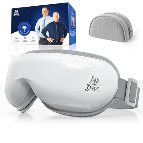Bob and Brad EyeOasis 3 Masajeador de ojos con calor y presoterapia ocular, gafas masaje ojos para migrañas, fatiga y sequedad, regalos hombre y mujer