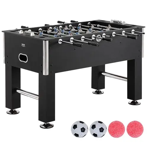 VEVOR SUO-5529L - Juego de fútbol estándar de 55 Pulgadas, tamaño Completo para Interiores, hogar, Familia y Sala de Juegos, Incluye 4 Pelotas y 4 portavasos, Color Negro