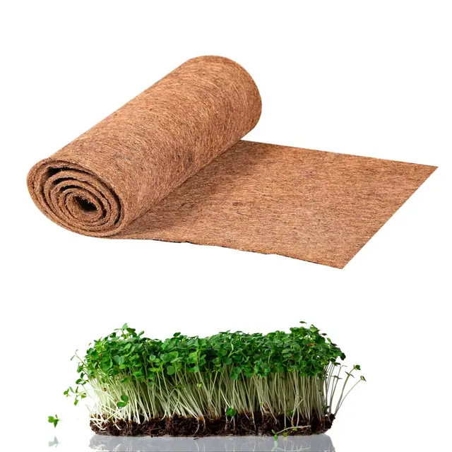 Microgreens Esterilla de cultivo de 25 x 400 cm, para el cultivo de microgreens, fibra de coco para hierba de trigo, maceta de microverdes, maceta