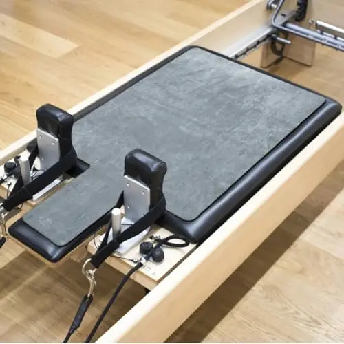 Esterilla reformadora de pilates, antideslizante, plegable, con gamuza absorbente de sudor y agarre de silicona, 99,6 x 61 cm, para yoga, entrenamiento básico, uso en gimnasio en casa