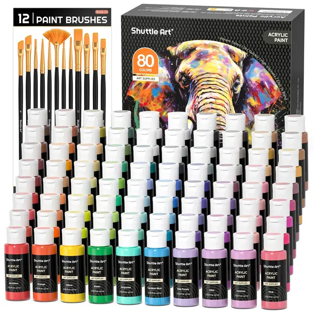 shuttle art 92pcs set 80 colores