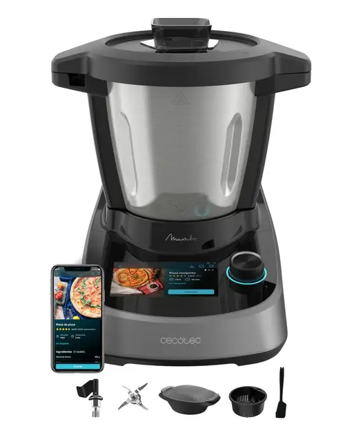 Cecotec Robot de Cocina Multifunción Mambo Touch Daily. Capacidad 3,3 Litros, 37 Funciones, Pantalla Táctil, APP de Mambo con Recetario, Báscula y Jarra de Acero Inoxidable apta para Lavavajillas