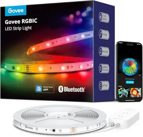 Govee Tira LED 5M, Luces LED RGBIC con Control por Segmentos, Sync de Música, 64 Modos de Escena, Control Mediante App y Millones de Colores para Dormitorio, Salón, Fiesta