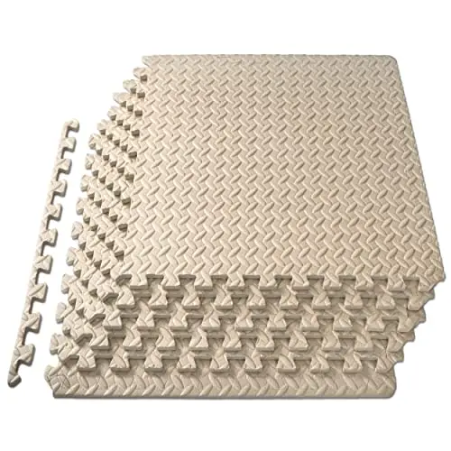 ProsourceFit Exercise Puzzle Mat, EVA Foam Interlocking Tiles Protective and Cushion Flooring for Gym Equipment, Exercise and Play Area