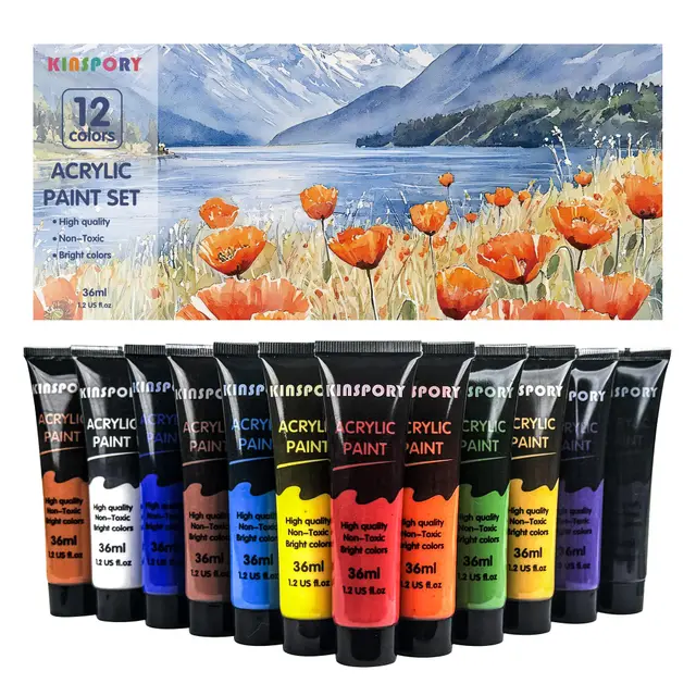 kinspory acrílicas 12 x 36 ml