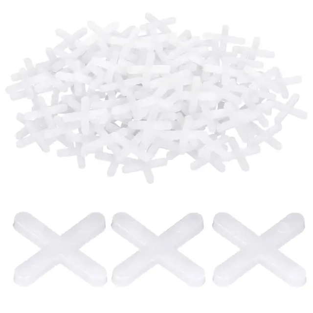 500 Piezas Separadores de Baldosas, Blanco Cruces para Azulejos, Separadores de Azulejos de 2 mm, Paciadores de Azulejo de Plástico con Forma de Cruz para Baldosas de Pared y Suelo
