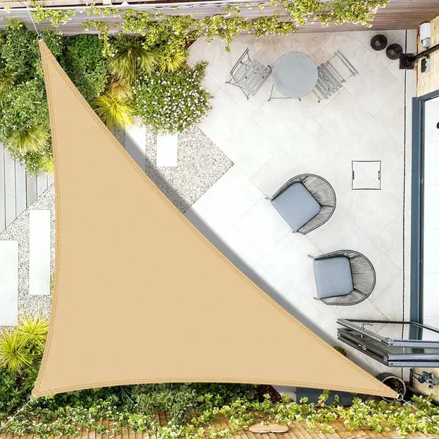 AXT SHADE Toldo Vela de Sombra Impermeable Triangular 3x3x4,25m Protección Rayos UV para Exterior Terraza Patio Jardín-Arena