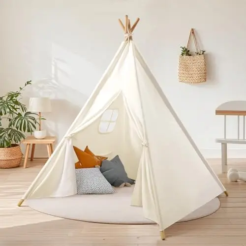 wilwolfer tipi infantil algodón blanco