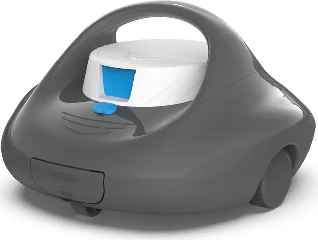 Robot Limpiafondos Piscina, Limpieza Potente de 130 Minutos, Carga Rápida en 2,5 Horas, Motor de Doble Tracción, Ideal para Piscinas de Fondo Plano de hasta 80 m²(Blanco y negr)