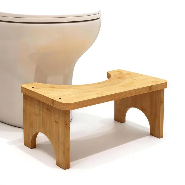 swhiue taburete baño bambú 17cm