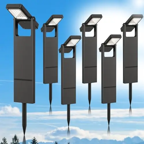 Lamparas Solares Exterior Jardin, Luces Solares Led Exterior Jardin Suelo 300LM/100LM, Baliza Solar Exterior 2500K-3500K Luz Blanca CáLida, IP65, Aptas Para Caminos Patios y CéSped (6 Piezas)