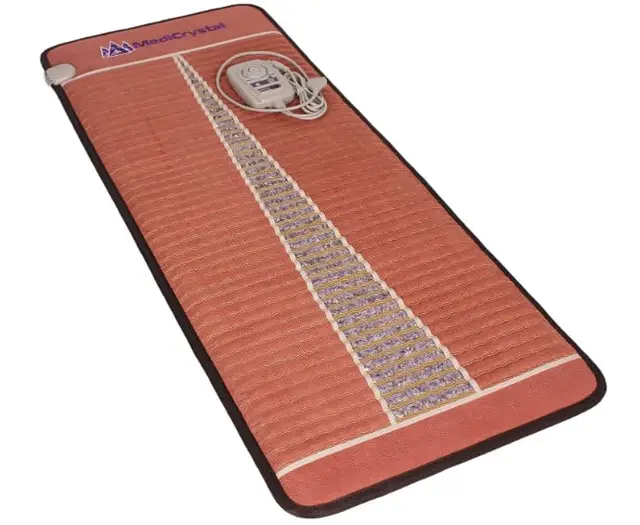 MediCrystal Infrarrojo lejano amatista Mat tamaño mediano 60x150 cm - Cristales machacadas Naturales - ajustable 30-70 ° C FIR cojín de calefacción de tamaño mediano 60x150 cm