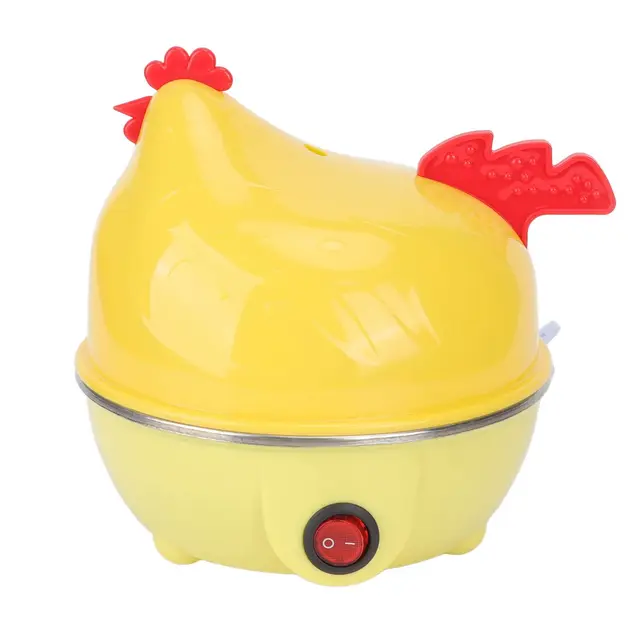 Luqeeg Cocedor de Huevos Rápido, Cocedor de Huevos Eléctrico con Capacidad para 7 Huevos, Hervidor de Huevos Rápido Multifunción con Forma de Gallina con Función de Apagado Automático
