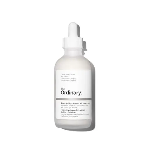 Hidratante The Ordinary Rice Lipids + Ectoin Microemulsion para la piel seca: hidratación calmante, reparación de la barrera cutánea y reducción del enrojecimiento, 120 ml