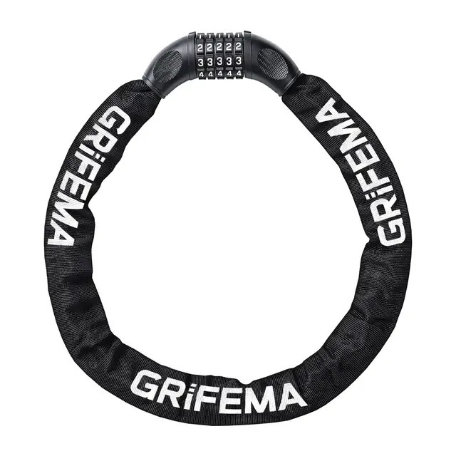 GRIFEMA, GAK1201-9 Candado de Bicicleta Antirrobo, Candado de Cadena con Combinación de 5 Dígitos para Bicicletas, Motos, Scooters, 90cm, Negro