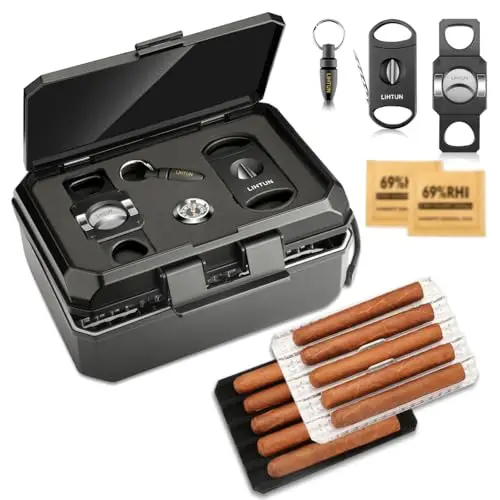 lihtun estuche humidor de viaje portátil