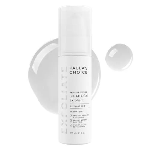 Paula's Choice Skin Perfecting 8% AHA Gel Exfoliante - Peeling Facial Antiarrugas y Combate las Manchas - con Acido Glicolico & Pantenol - Todos Tipos de Piel - 100 ml