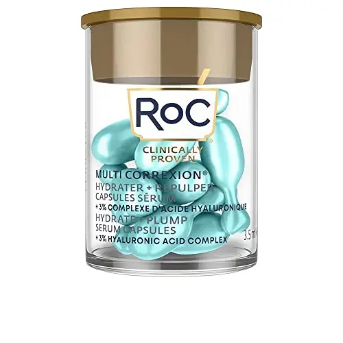 RoC - Multi Correxion Hydrate + Plump Cápsulas de Suero - Máxima Potencia de Relleno - Para Hidratar la Piel - Ácido Hialurónico - 10 Piezas