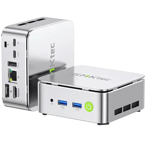 GMKtec Mini PC AMD Ryzen 5 W11 Pro 3500U (Rendimiento Superior a 4300U/N150/N100/N95 4C/8T 4.50 GHz), Miniordenador G10, 16 GB de RAM DDR4 + SSD PCIe 3.0x4 de 256 GB, WiFi 5, USB 3.2, USB-C, BT 5.0