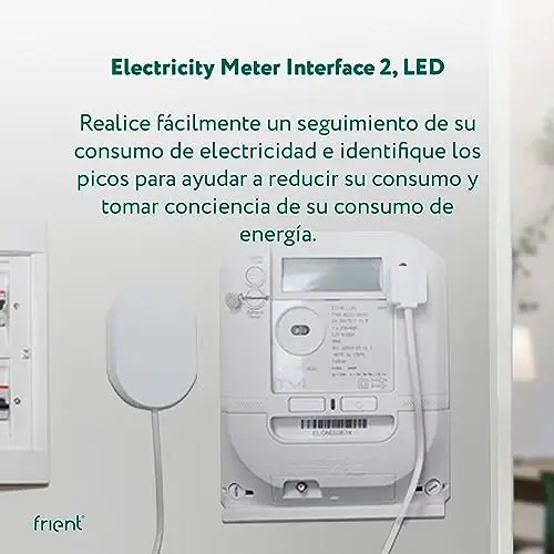 frient Interfaz de contador inteligente 2, LED | Monitorización del consumo de energía | Interfaz para contadores de electricidad con pulsos LED | Zigbee | Homey, Home Assistant y SmartThings